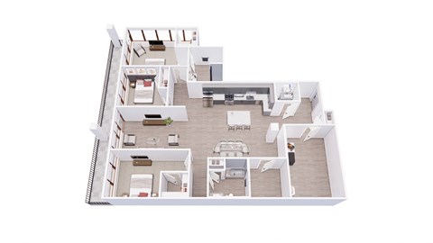 3 bed 2.5 bath A 3C Floor Plan at Tesson Ridge, Saint Louis, 63128